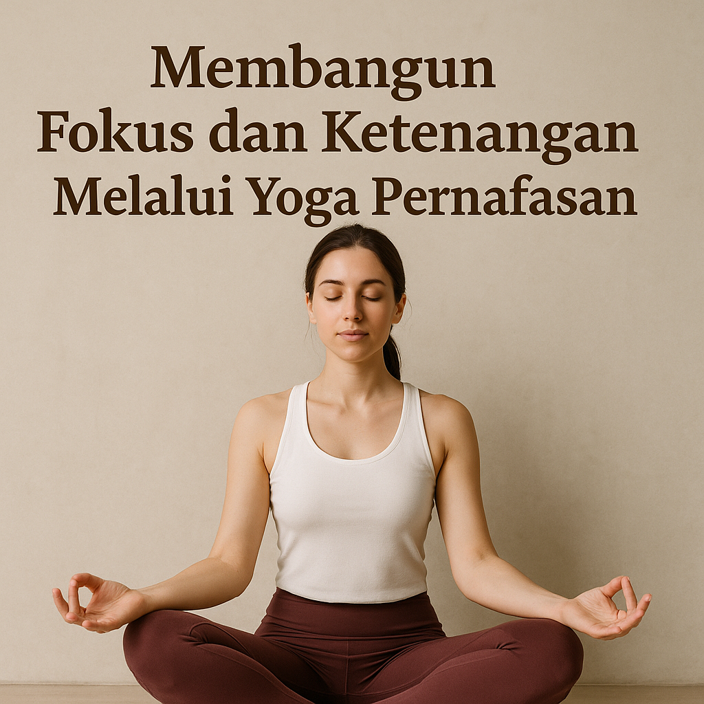 Wanita sedang melakukan yoga pernafasan dalam posisi duduk untuk meningkatkan fokus dan ketenangan.